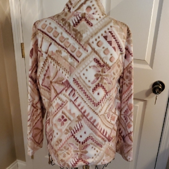 Alfred Dunner Pink and Cream Teddy FLEECE Jacket Cozy Style - Picture 9 of 9